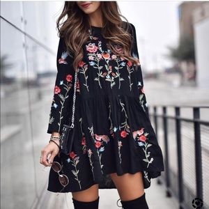 Vici Dresses - Vici In My Nature Embroidered Swing Dress Vici Dresses - Vici In My Nature Embroidered Swing Dress